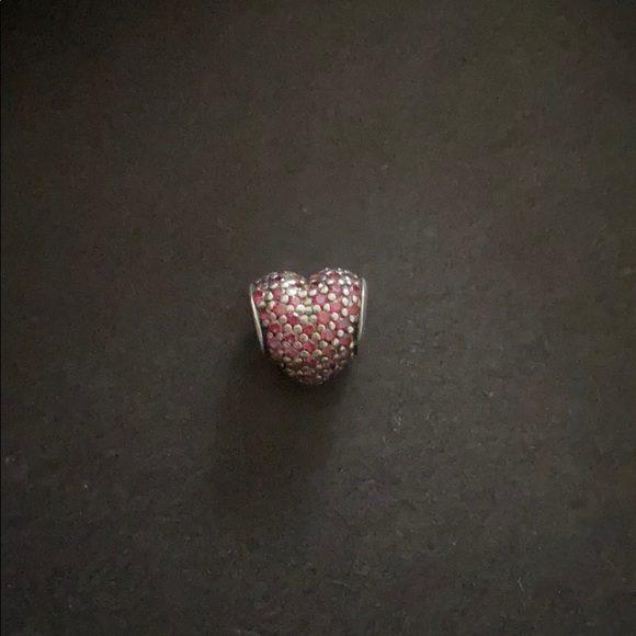 Show some love Pandora pave red & silver heart charm - Picture 2 of 2